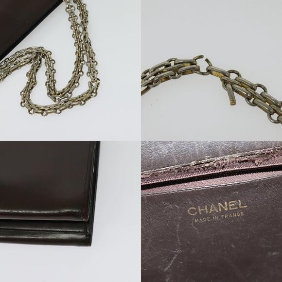 Chanel Chain Handbag Leather Brown Gold CC - Picture 4 of 7